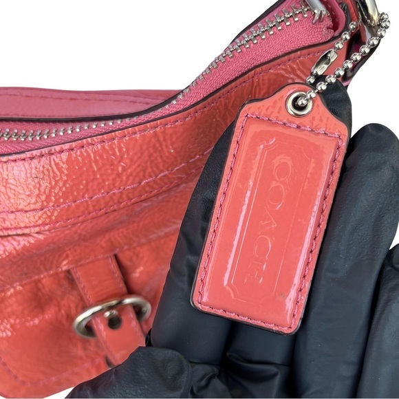 Coach | Patent Leather Purse in Salmon Pink - 12.5” x 8” x 3” - Picture 8 of 14
